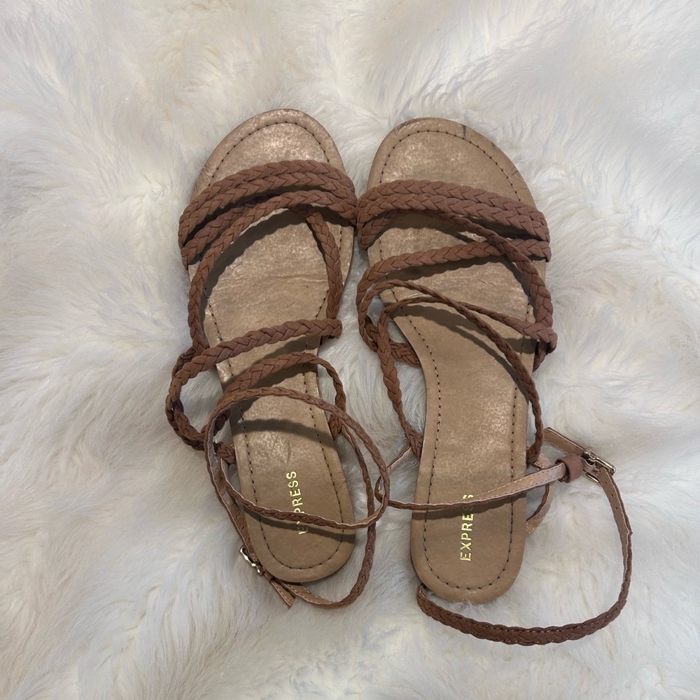 Express Tan Braided Sandals - Picture 3 of 6